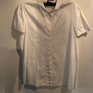 Theory white cotton blouse, size XL